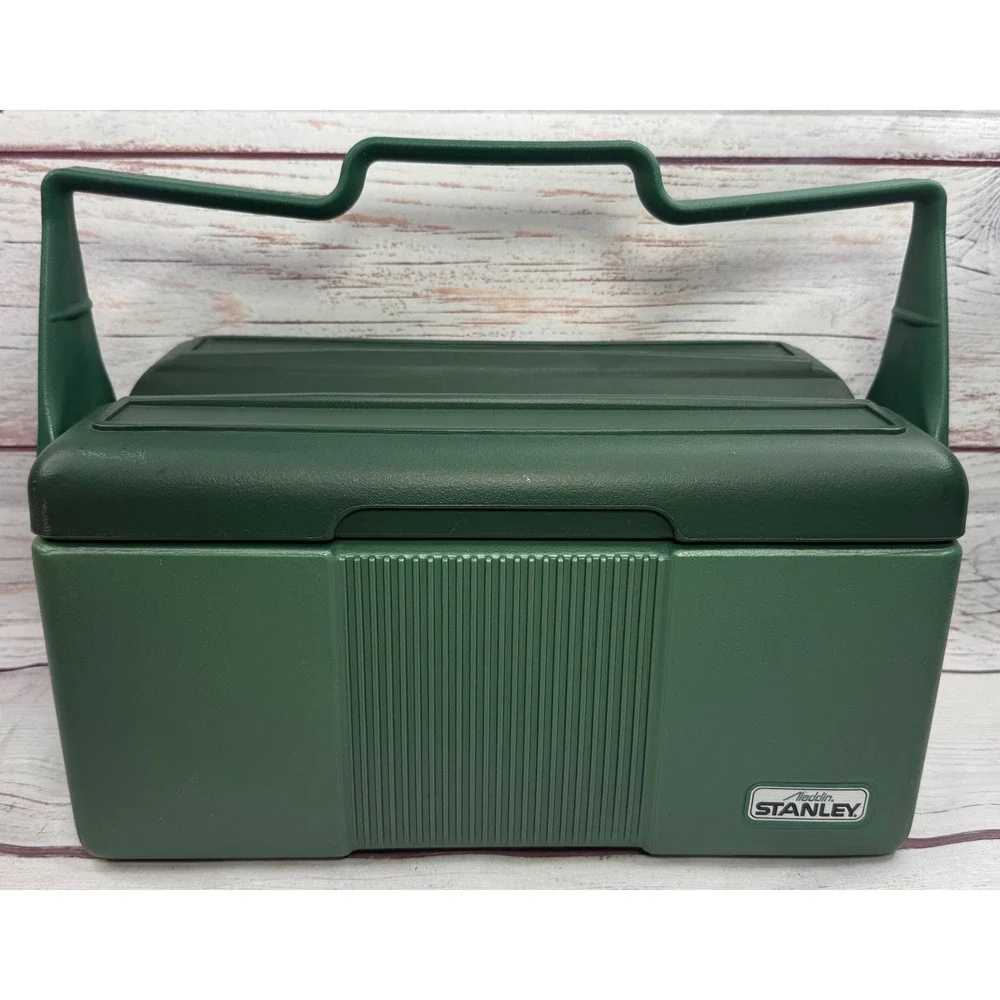 Vintage Stanley Aladdin Cooler Green Insulated Divided Lunch Box USA